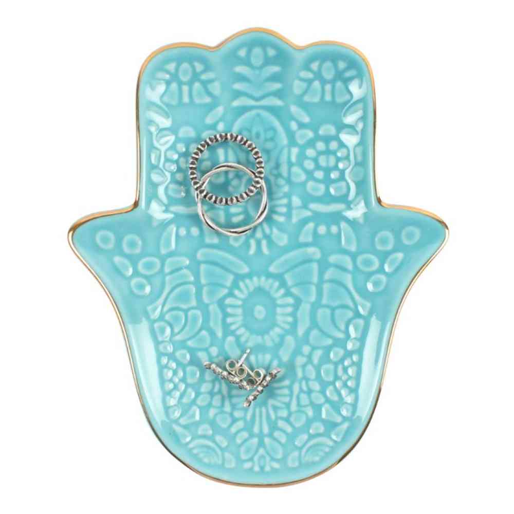 Something Different - Hamsa Hand Decoratie schaaltje - Turquoise
